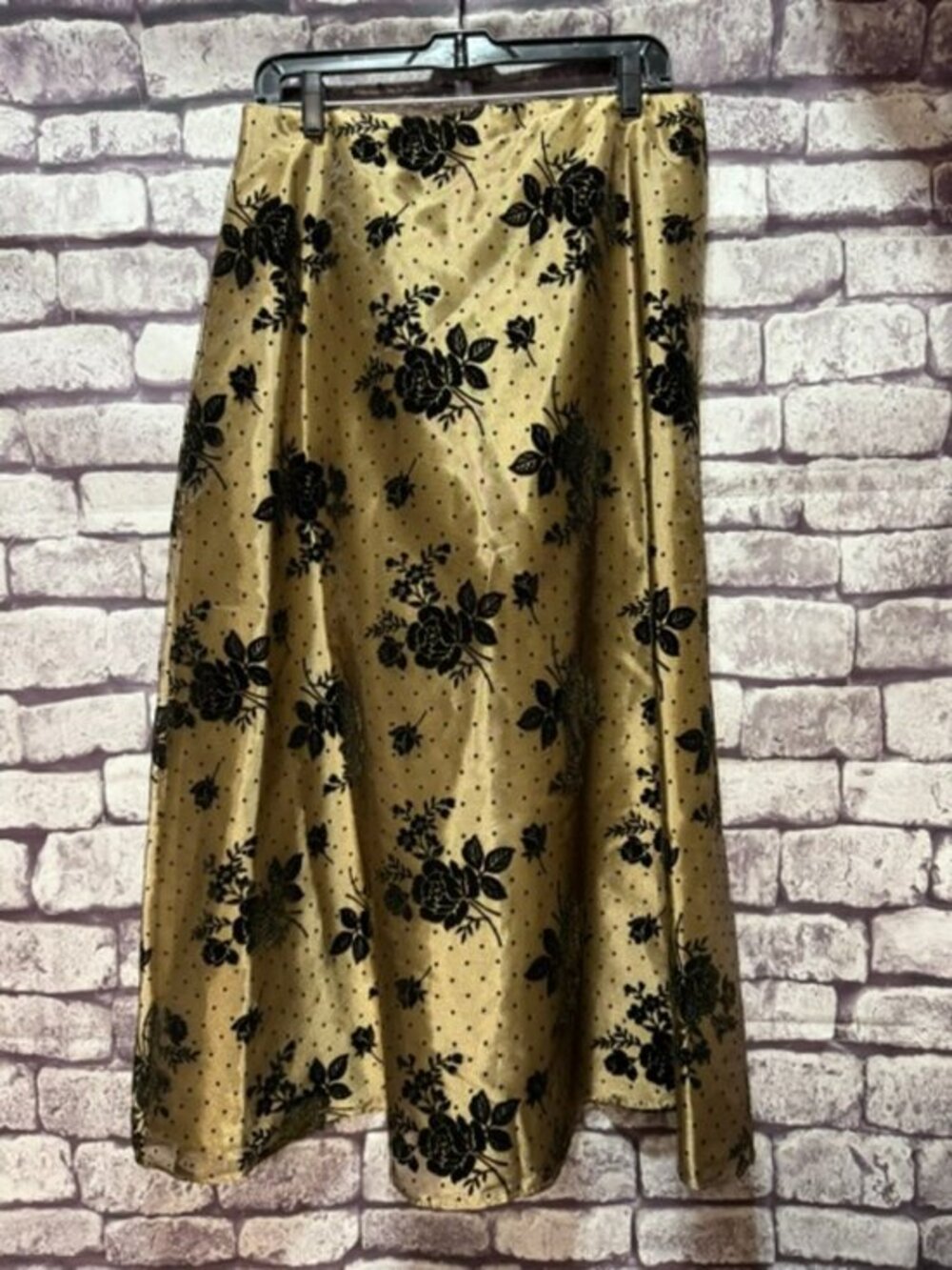 Coldwater Creek NWT Gold & Black Full Skirt Size 16P